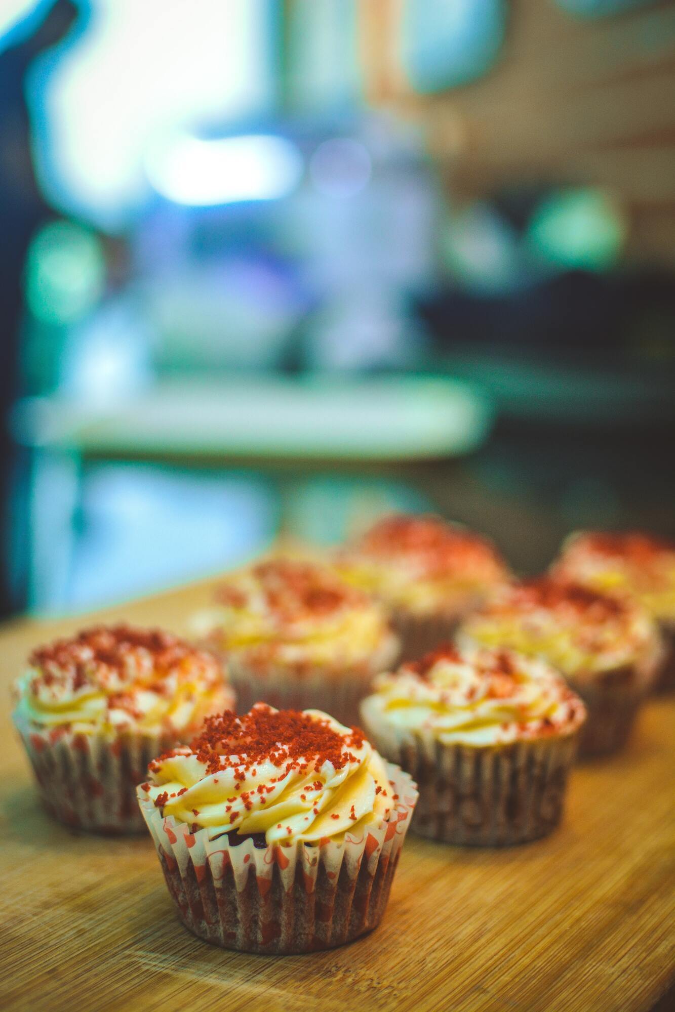 Homemade muffins with cream.