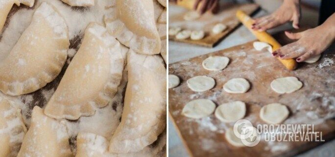 Dough for dumplings that does not tear apart.