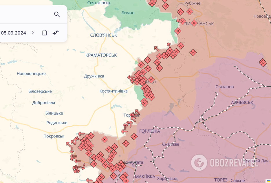 Map of hostilities.