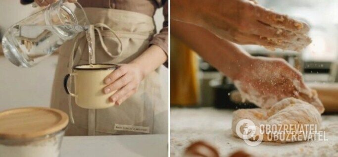 Dough for varenyky and dumplings with boiling water.