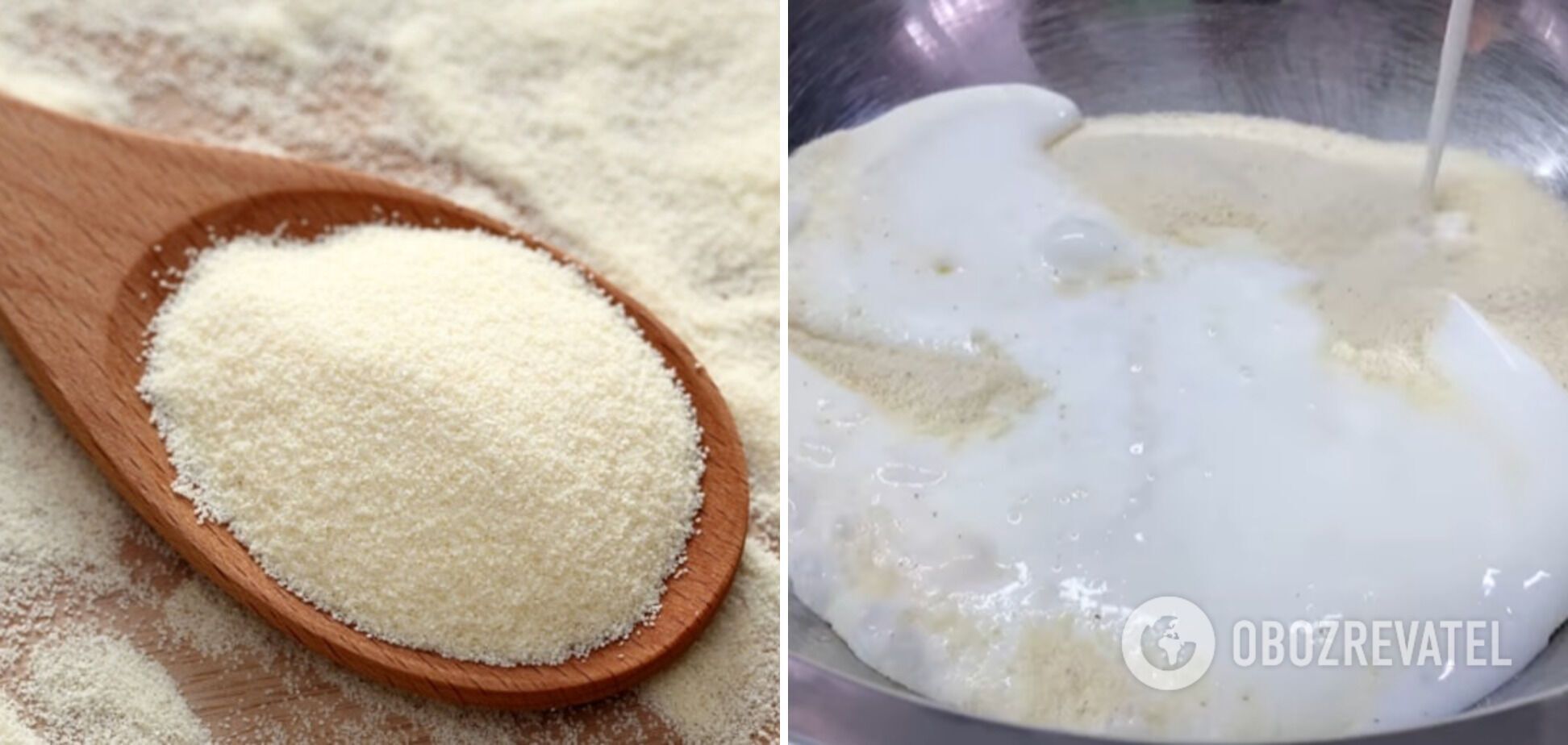 Preparing semolina.