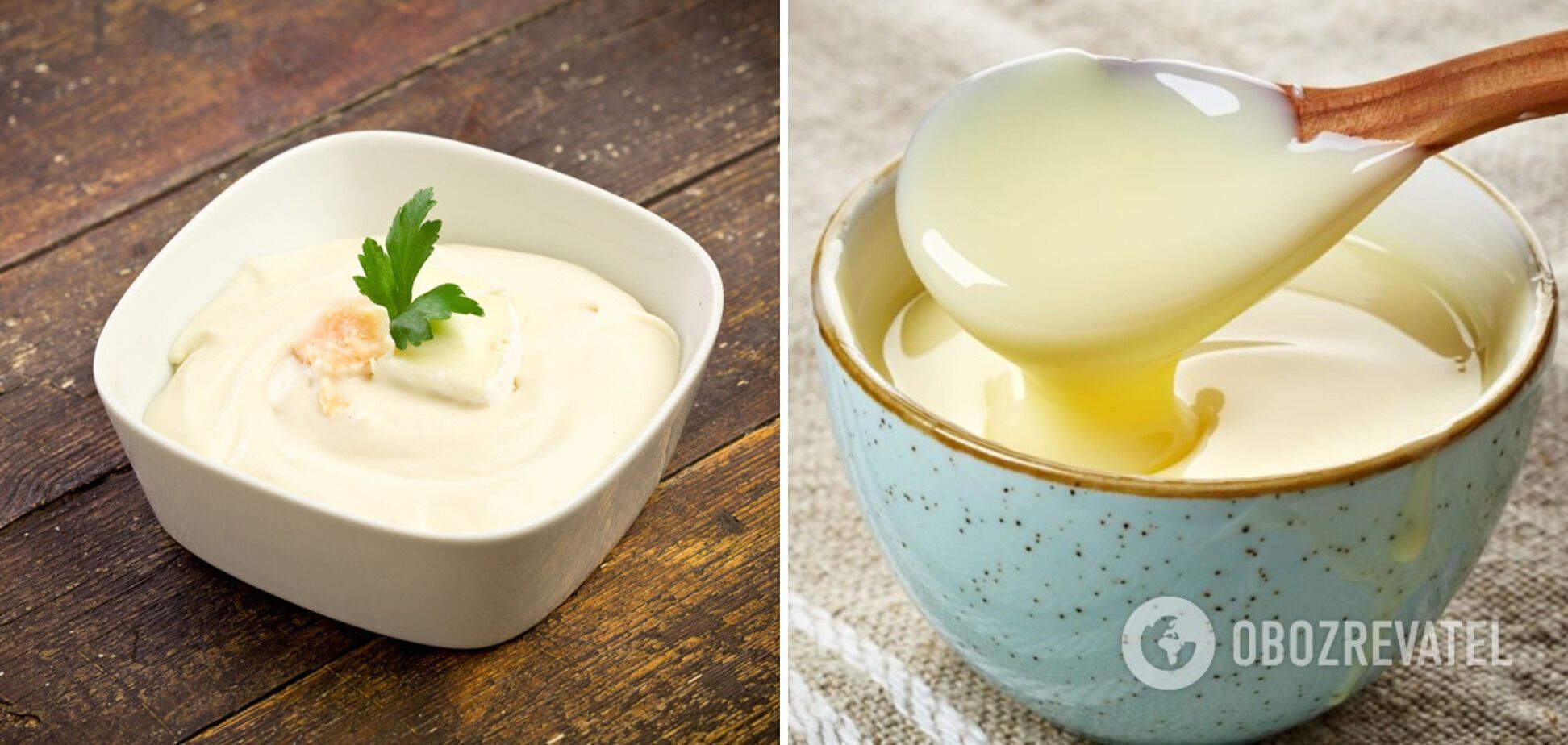 Homemade mayonnaise with garlic