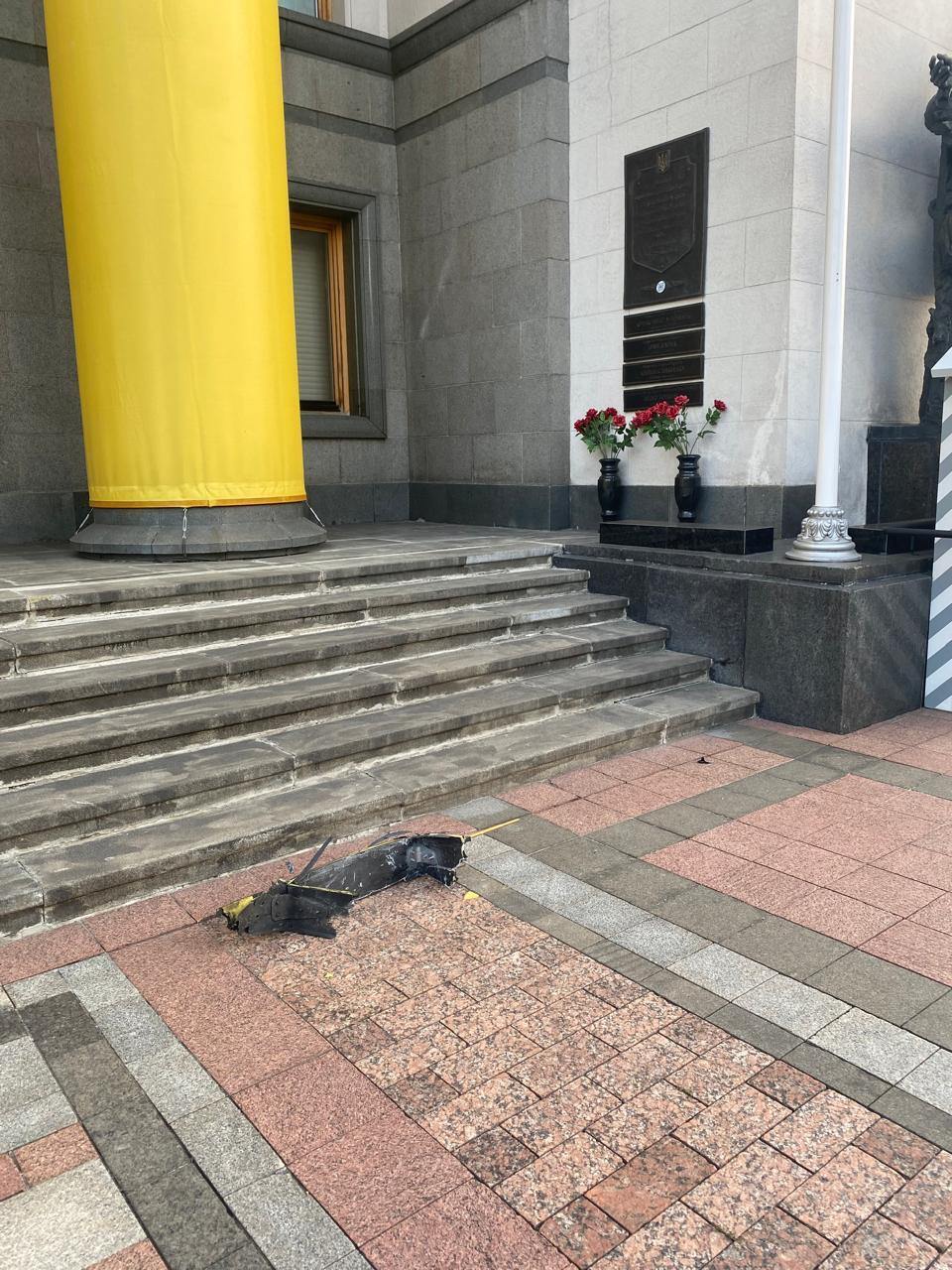 Drone debris falls near Verkhovna Rada building. Details and photos