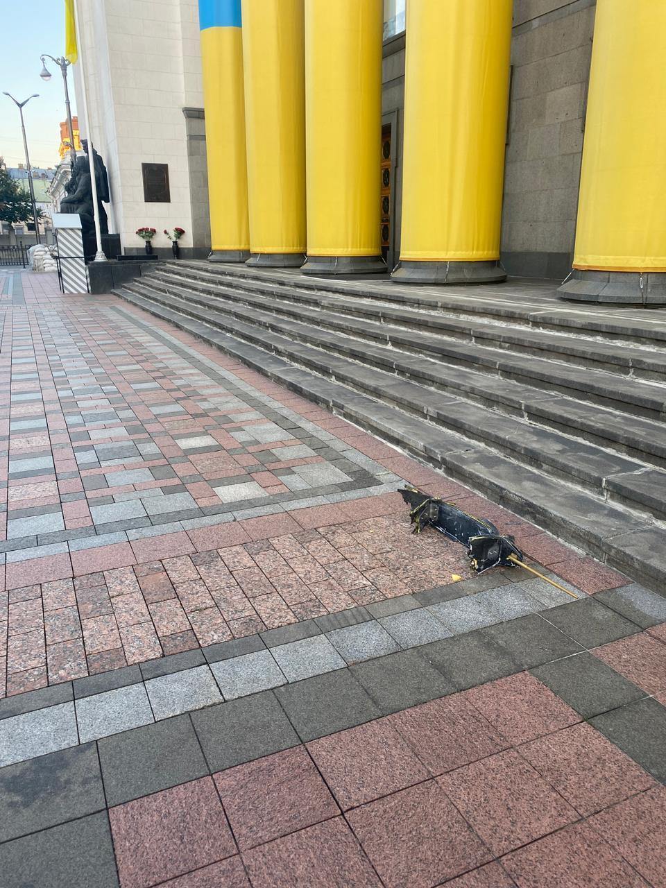 Drone debris falls near Verkhovna Rada building. Details and photos