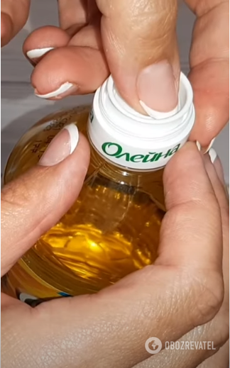 How to properly make a convenient opening on an oil bottle