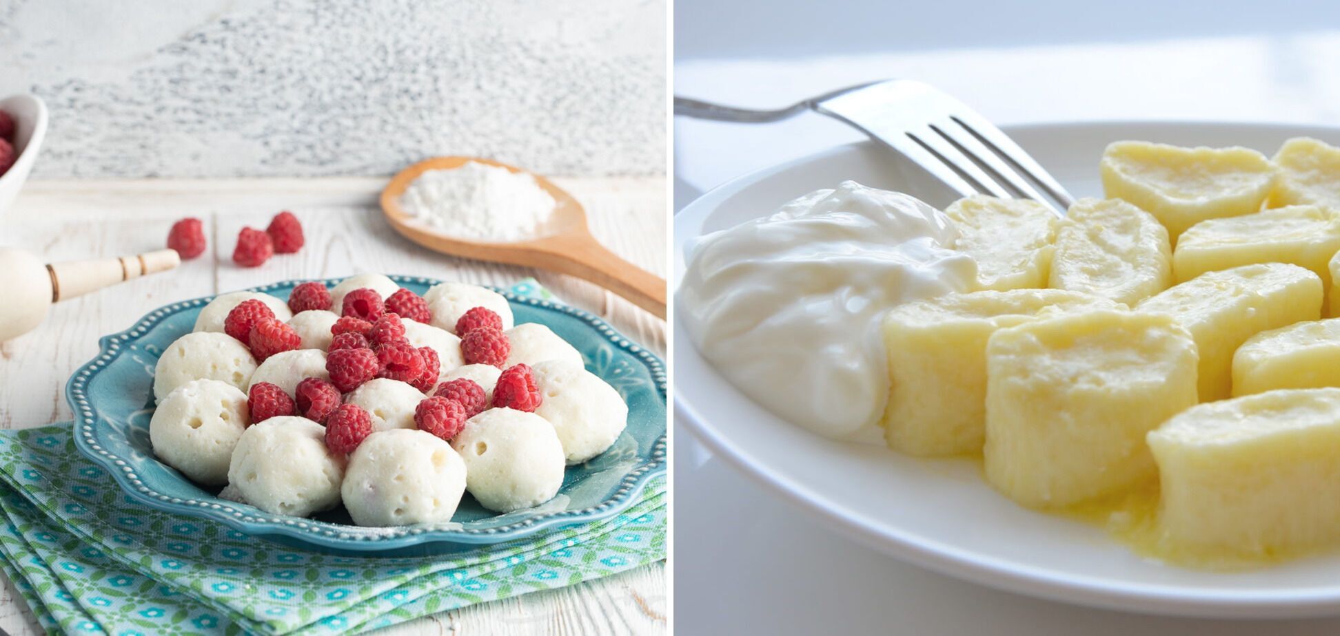 Lazy dumplings with sour cream