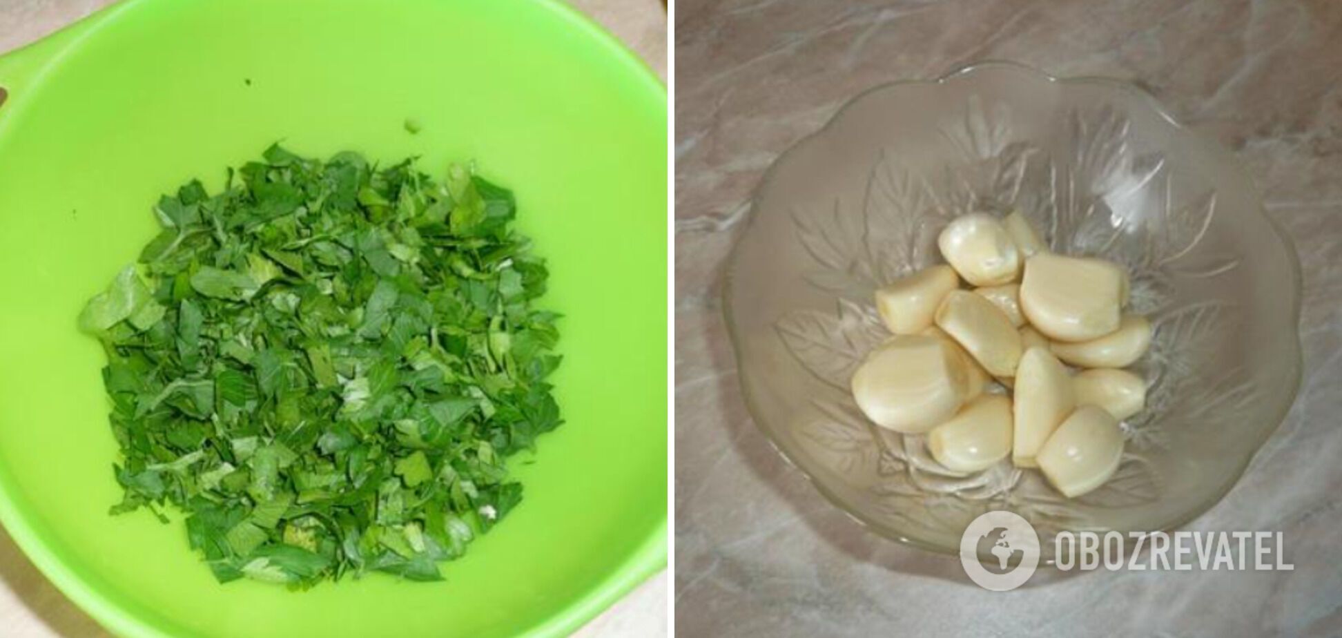 Parsley and garlic