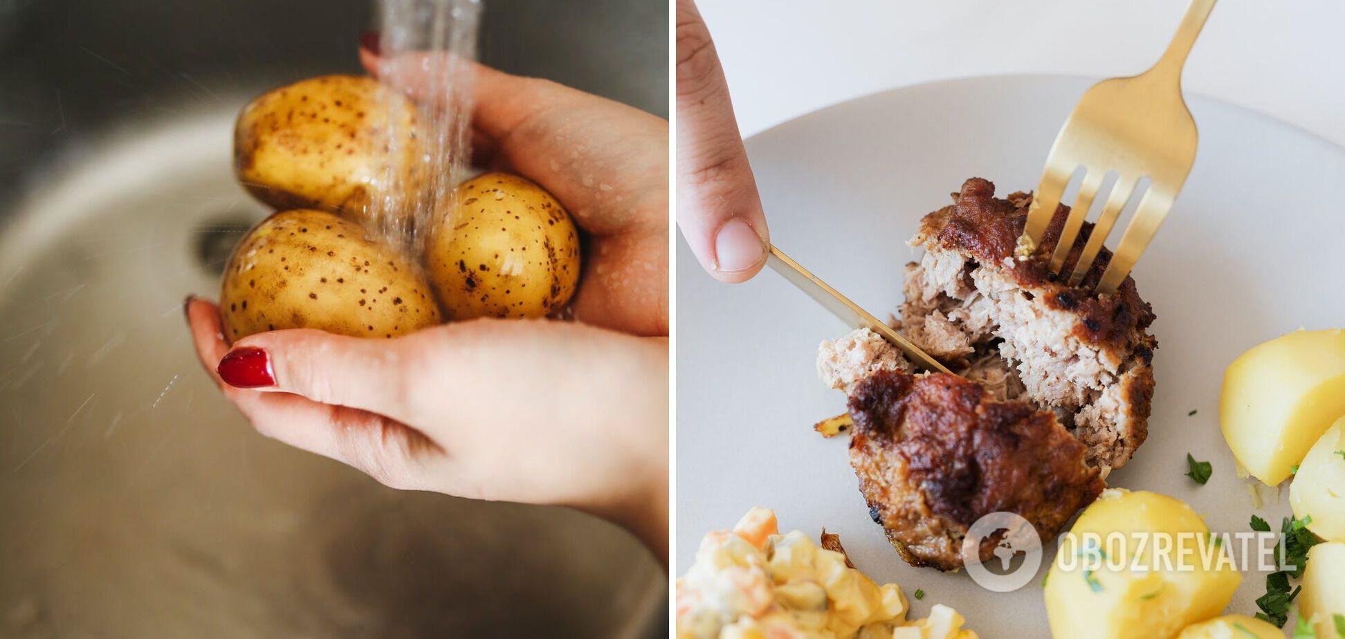 Juicy cutlets with potatoes