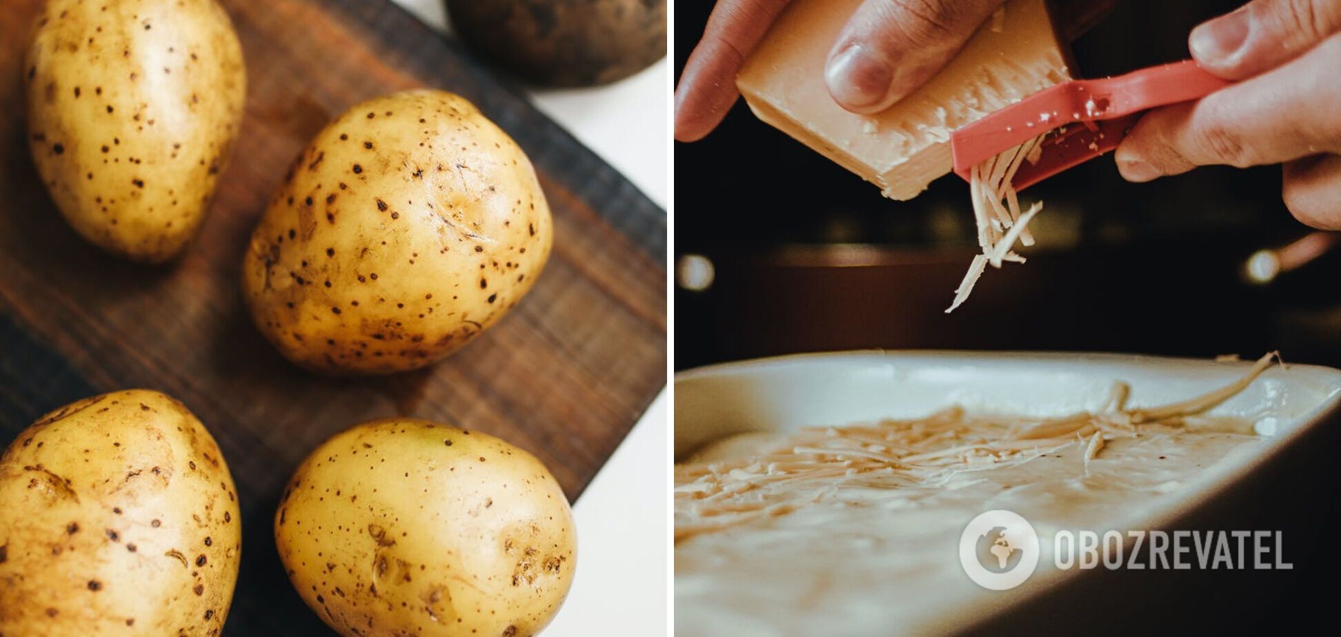 Ingredients for the filling: potatoes and cheese