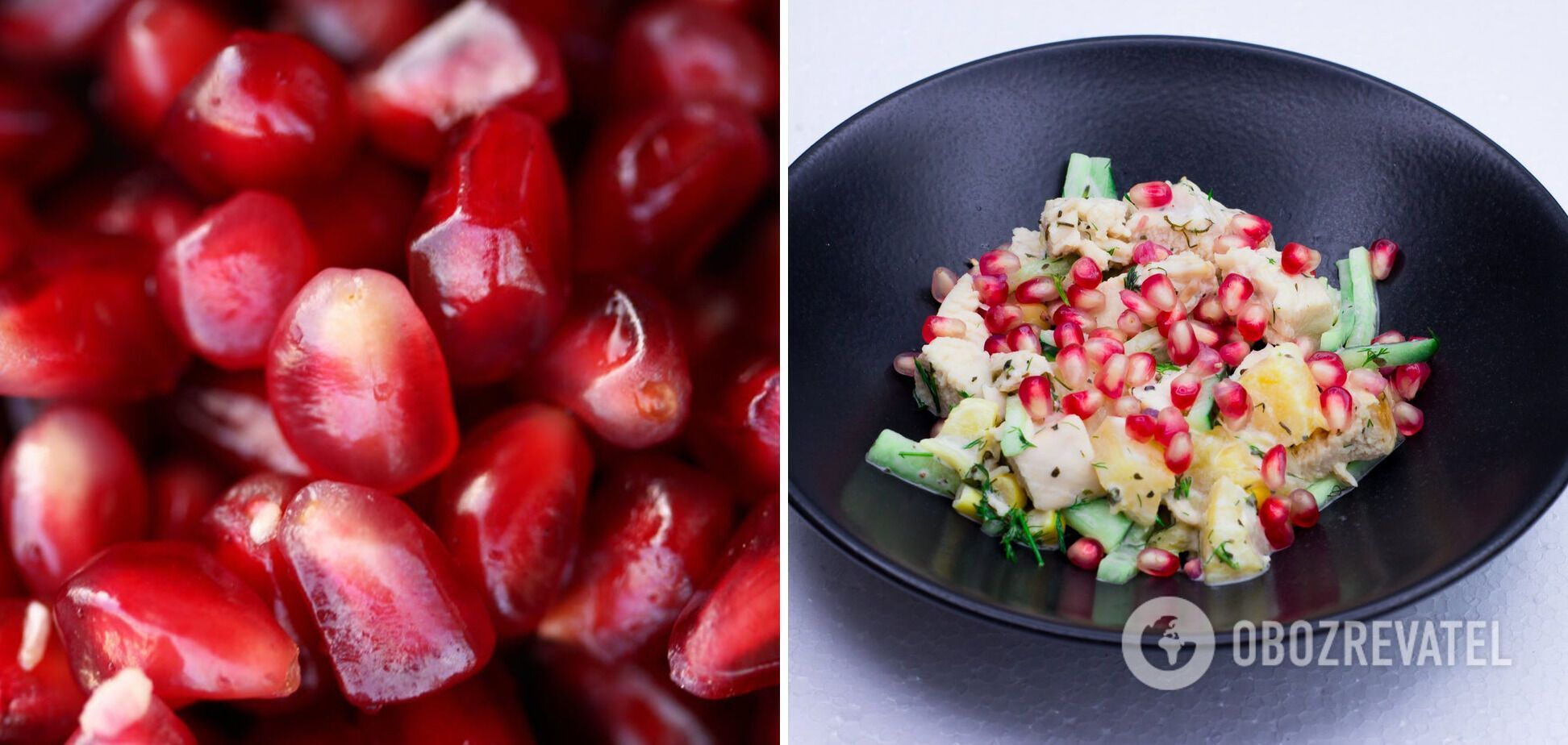 Pomegranate in a salad