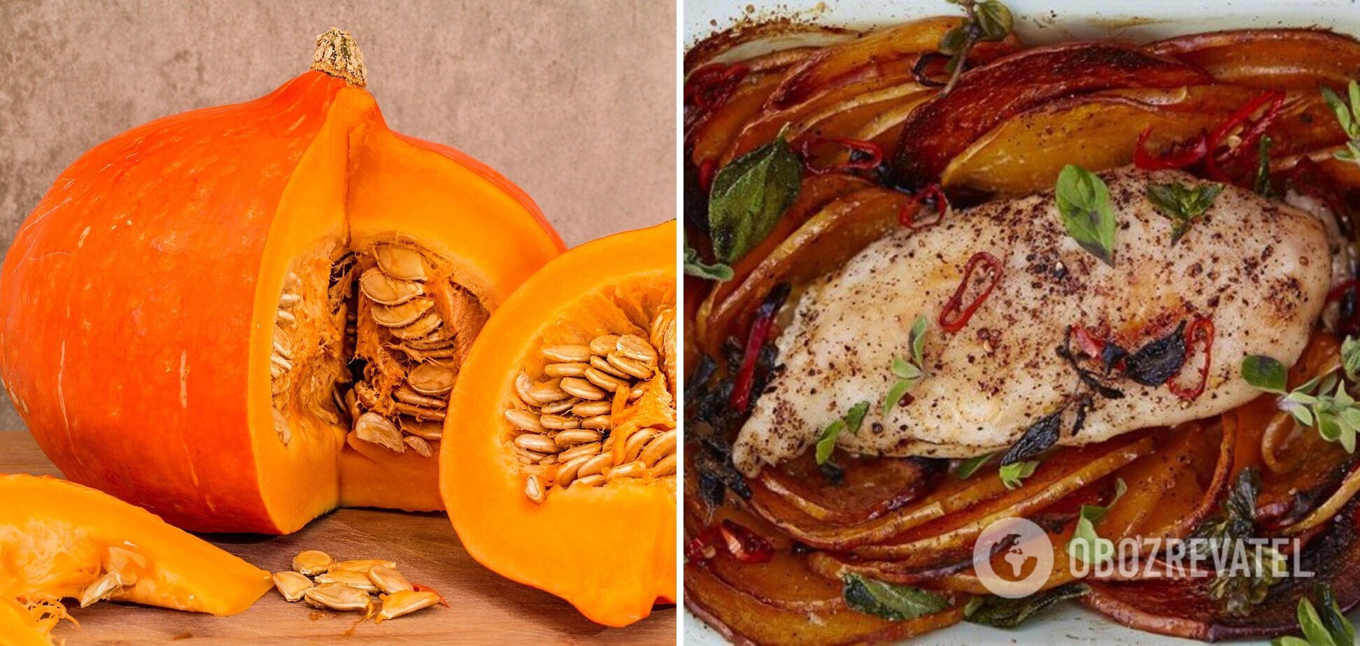 Chicken breast with pumpkin