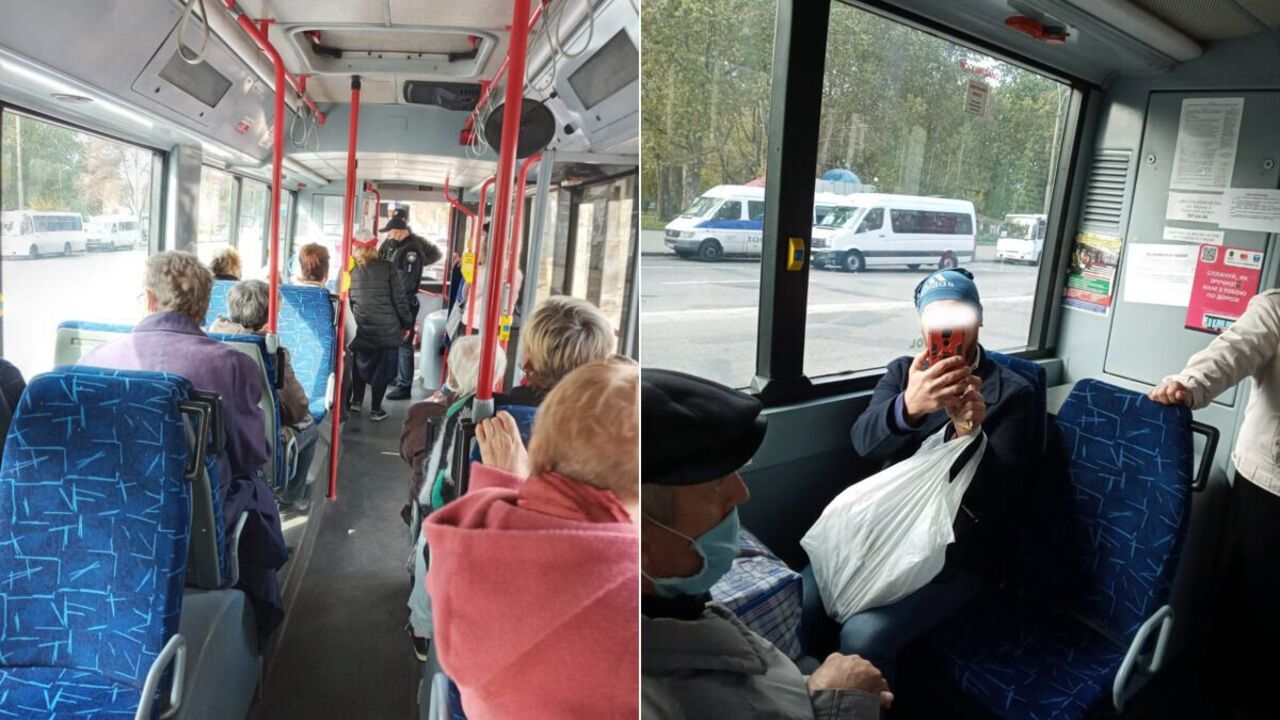 У Запоріжжі зупинили тролейбус через скандал з маскою. Фото