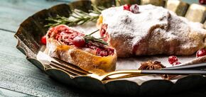 Simple strudel with cherries without kneading instead of pies and cakes