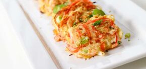 Simple hearty fritters with crab sticks