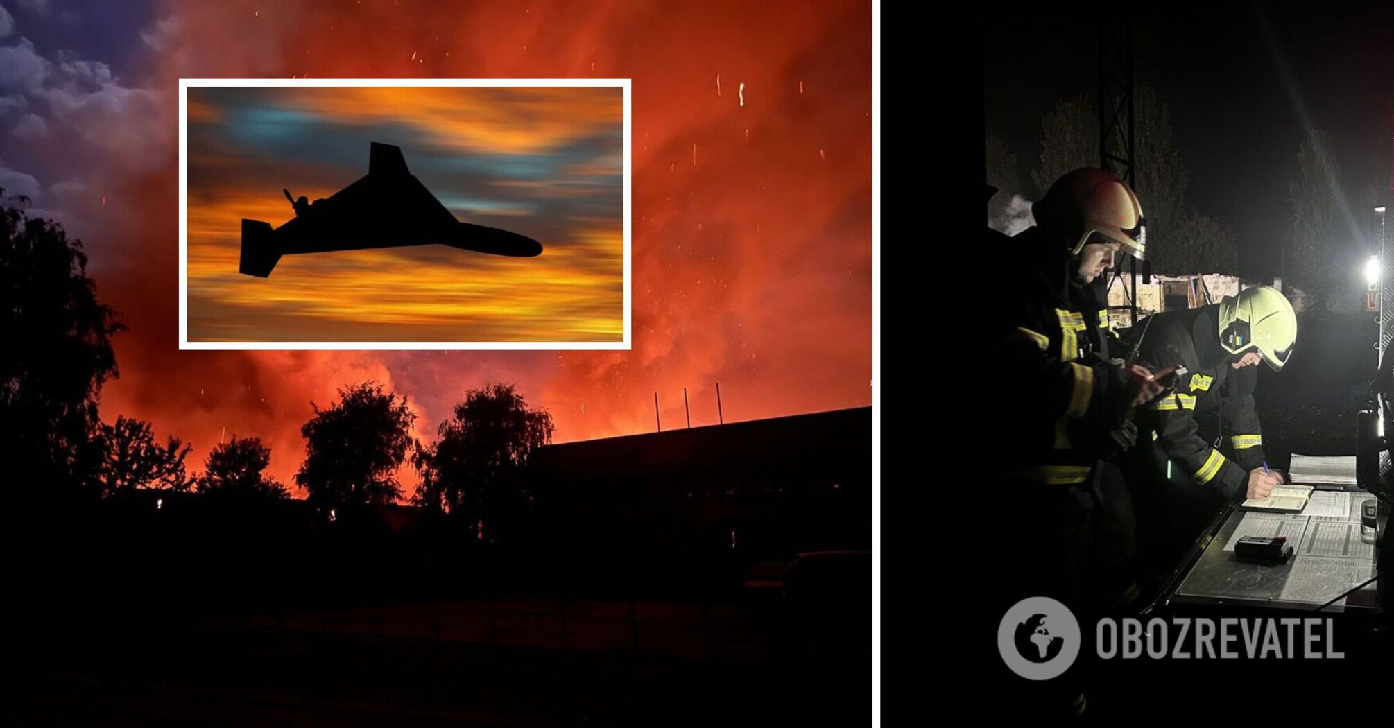 Cherkasy region hit by the Russian Federation at night: warehouses with grain caught fire. Photo