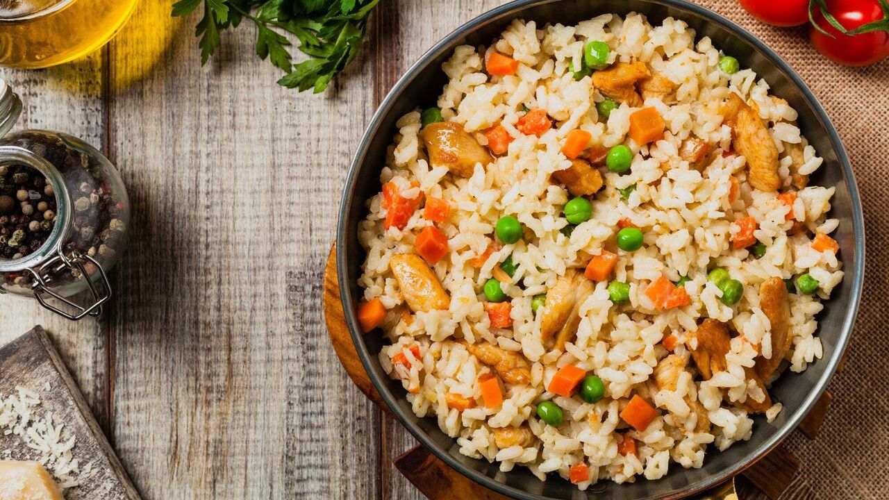 Pilaf in a pan