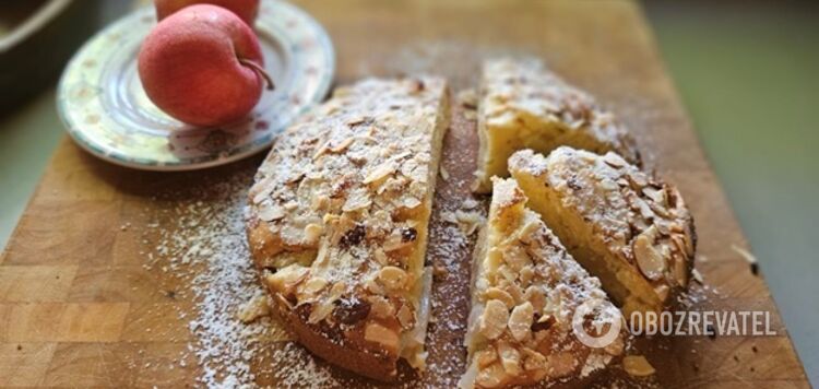 Charlotte z jabłkami i migdałami w mleku. Sekrety gotowania