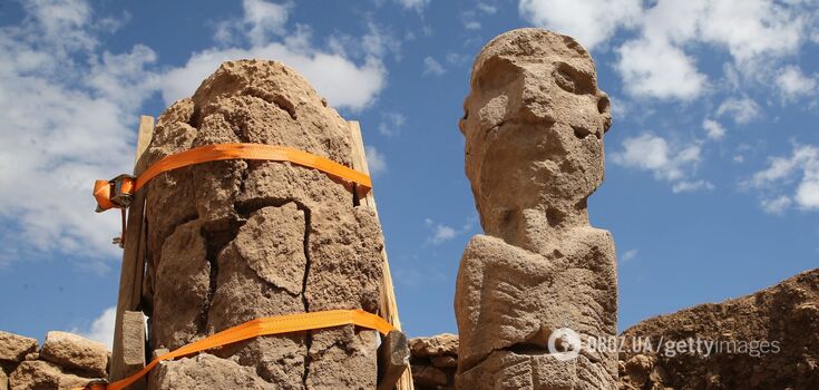 An 11,000-year-old statue of an exhibitionist man was found in Turkey. Photo