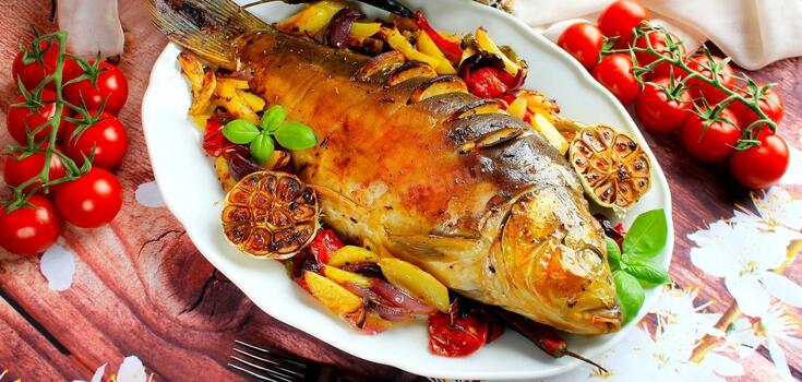 Recipe for carp with vegetables