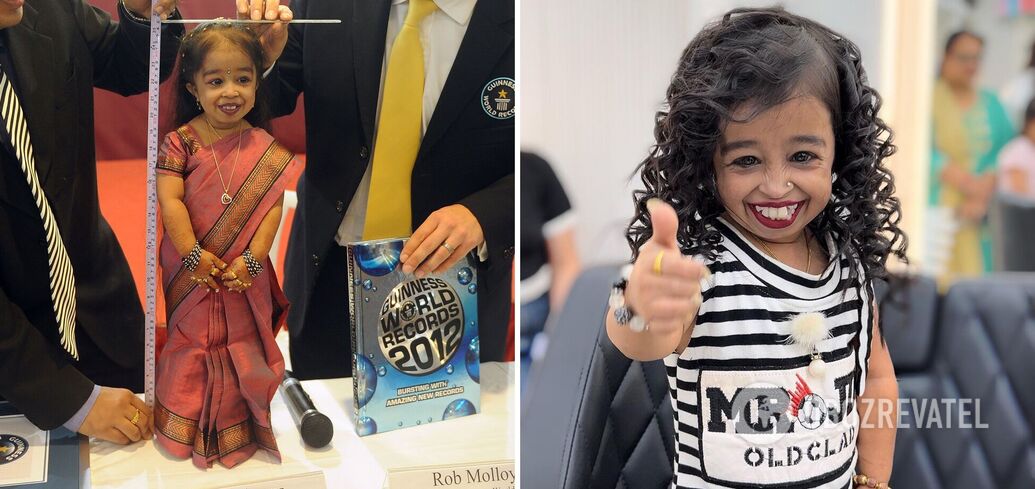 What the world's smallest woman looks like and why 29-year-old Jyoti Amge never leaves the house without makeup. Photo