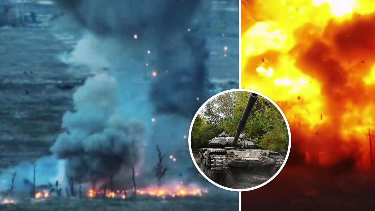 Explosion of a tank of the Russian Armed Forces