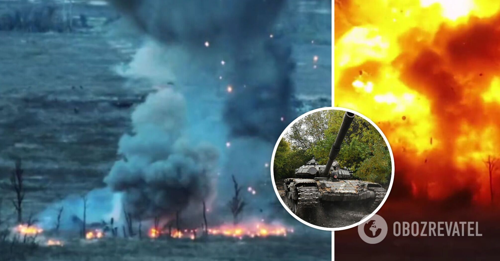 Explosion of a tank of the Russian Armed Forces