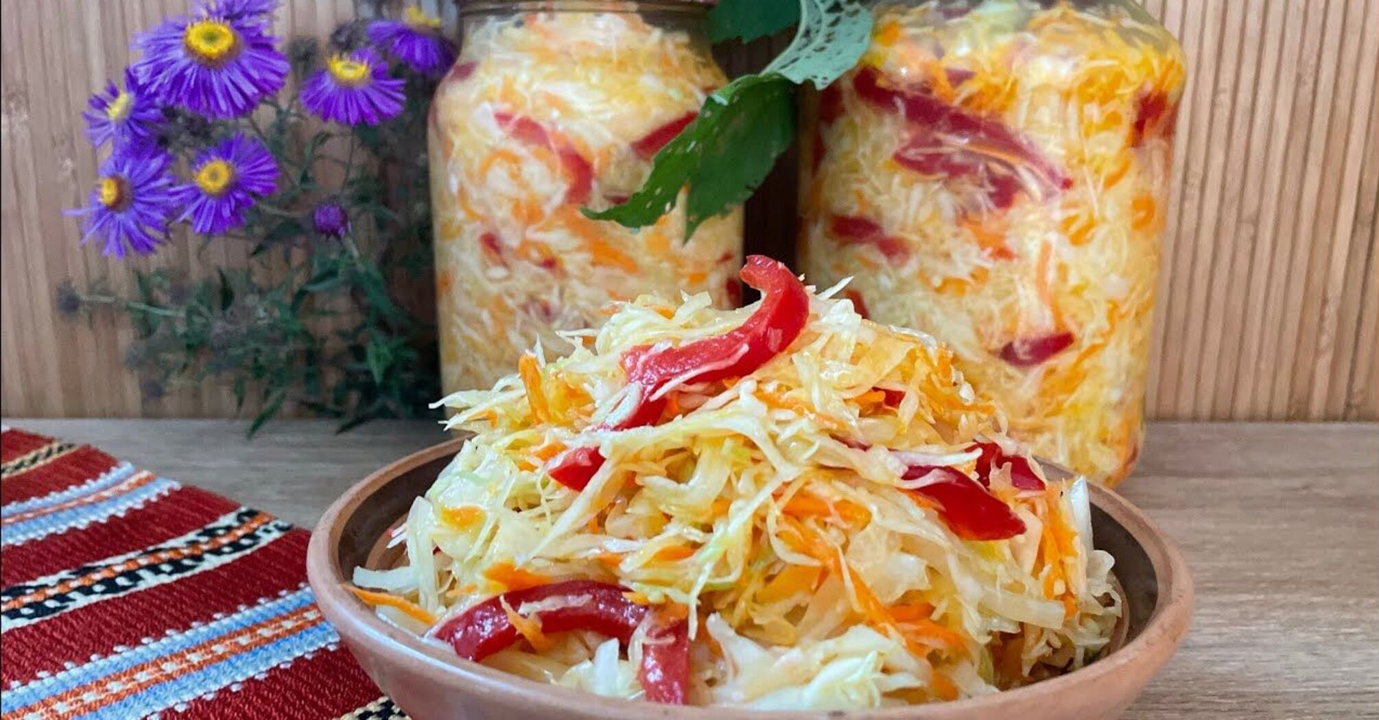 Cabbage with carrots and peppers