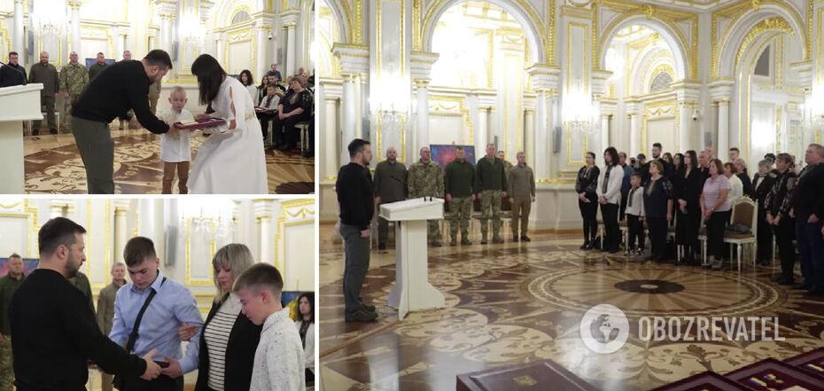 "Nigdy nie zostaną zapomniani": Zełenski wręcza tytuł Bohatera Ukrainy 21 poległym żołnierzom. Wideo