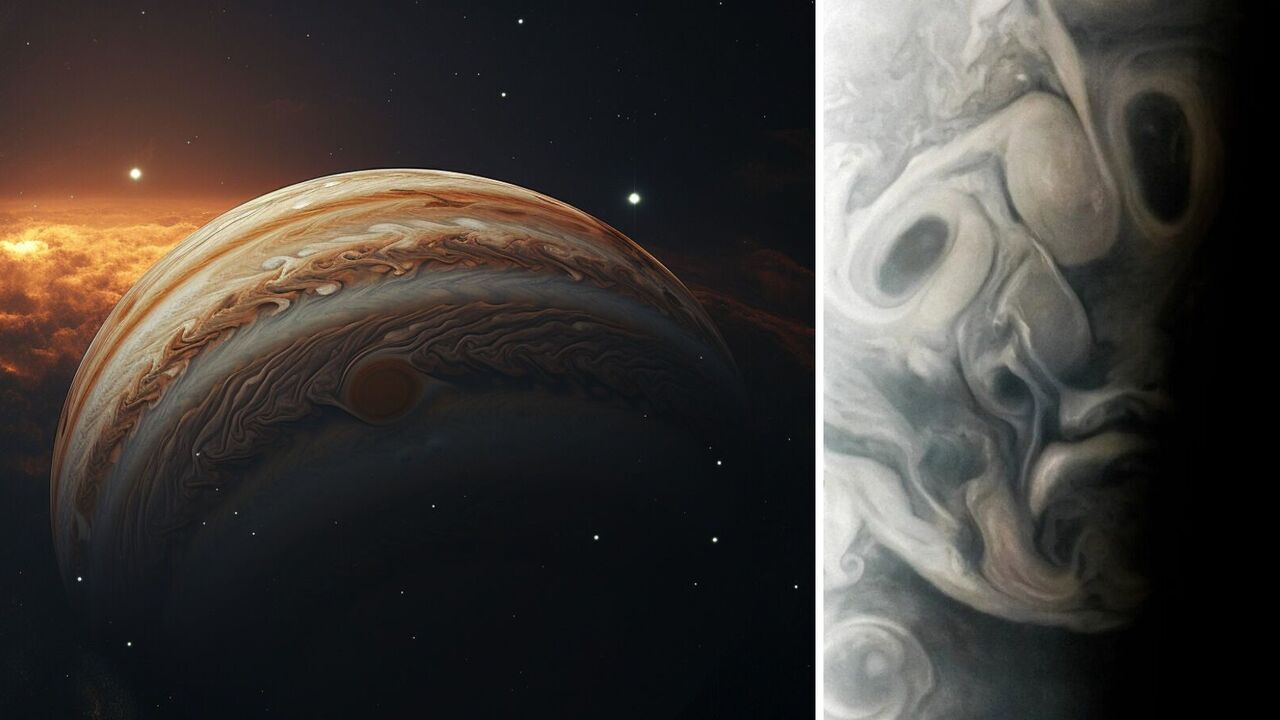 NASA's spacecraft captured a creepy face in Jupiter's atmosphere. Photo