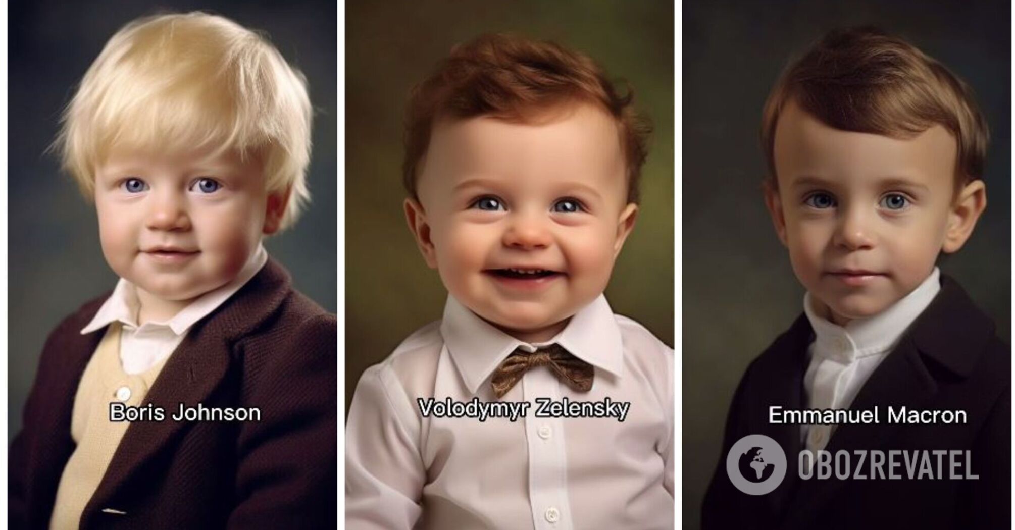 Artificial intelligence drew world leaders as babies: funny photos of Zelenskyi, Macron, Johnson and others