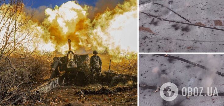 Ukrainian aerial reconnaissance showed occupants' unsuccessful attempt to break through AFU's defense in the Avdiivka direction. Video