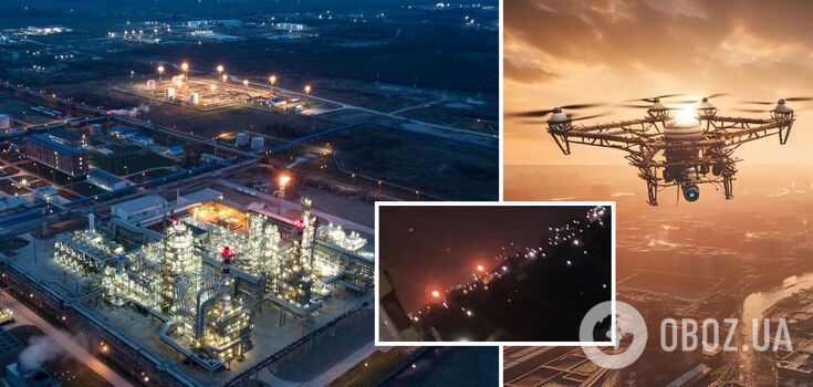 UAV atakuje rafinerię ropy naftowej w pobliżu Krasnodaru: eksplozja i pożar. Wideo