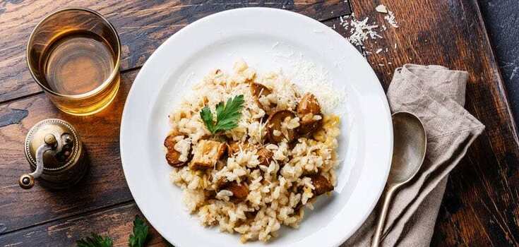Risotto with porcini mushrooms for dinner that is tastier than pilaf