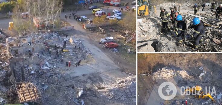 Painful to watch: an aerial view of the ruins in the village of Hroza, where Russian strike killed 51 people. Video