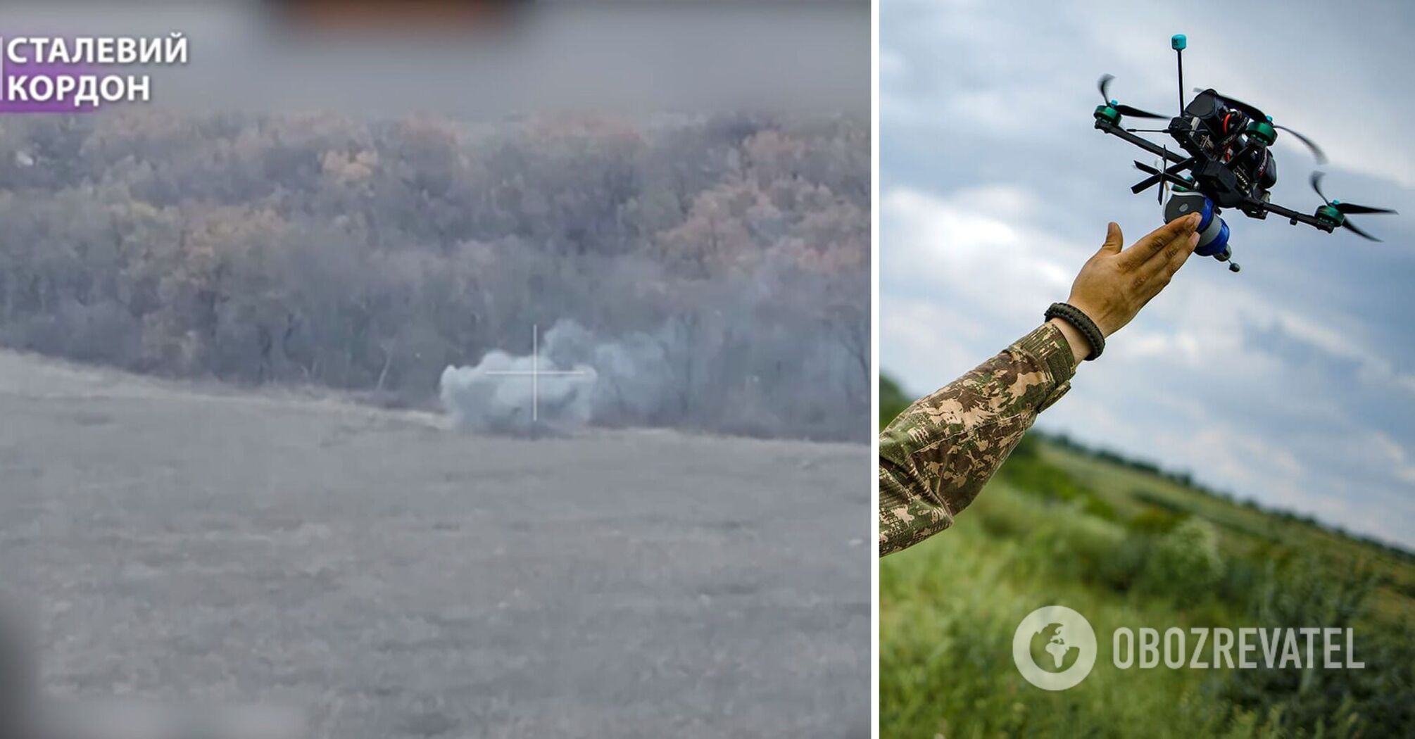 A drone has destroyed Russian T-72s