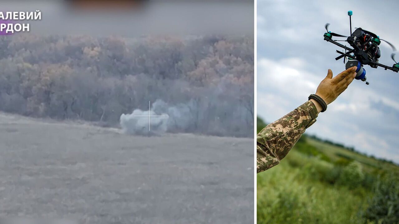 A drone has destroyed Russian T-72s