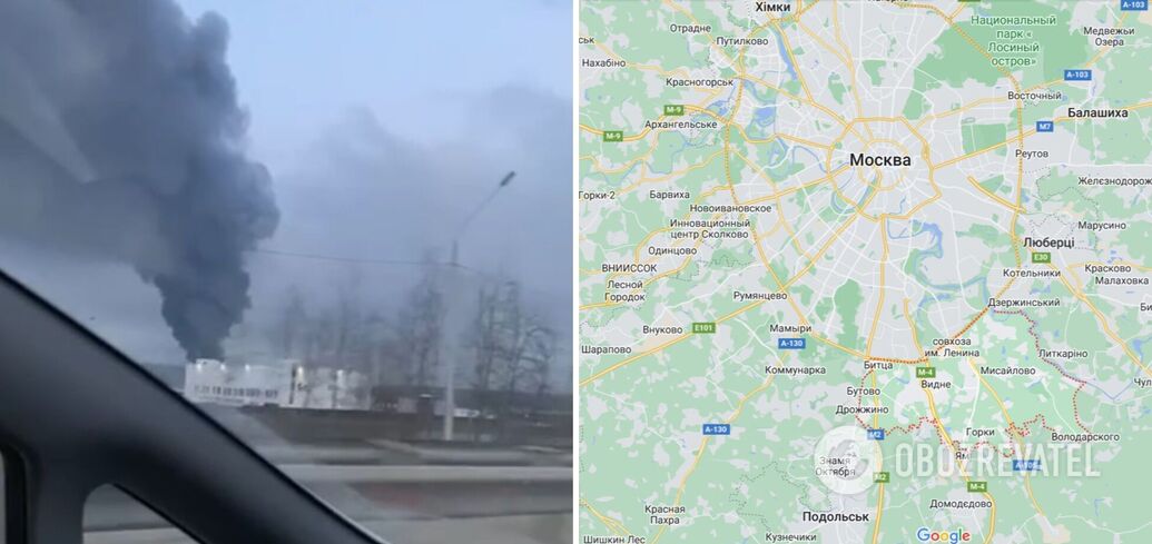 Powerful fire breaks out in Moscow region, with black smoke billowing from warehouses. Video