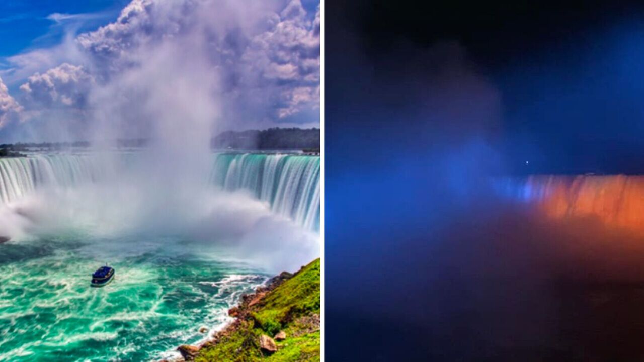 One of the most beautiful waterfalls in the world shone with the colors of the Ukrainian flag. Photo