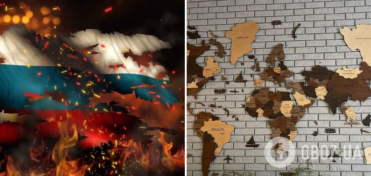 A map of the world without Russia was hung in an Odesa restaurant: The network is delighted. Photo