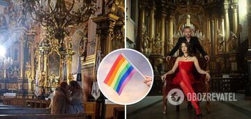 Dwie dziewczyny całowały się we lwowskim kościele po skandalu wokół teledysku Żadana i Sołowij: wspierał je wojskowy LGBT