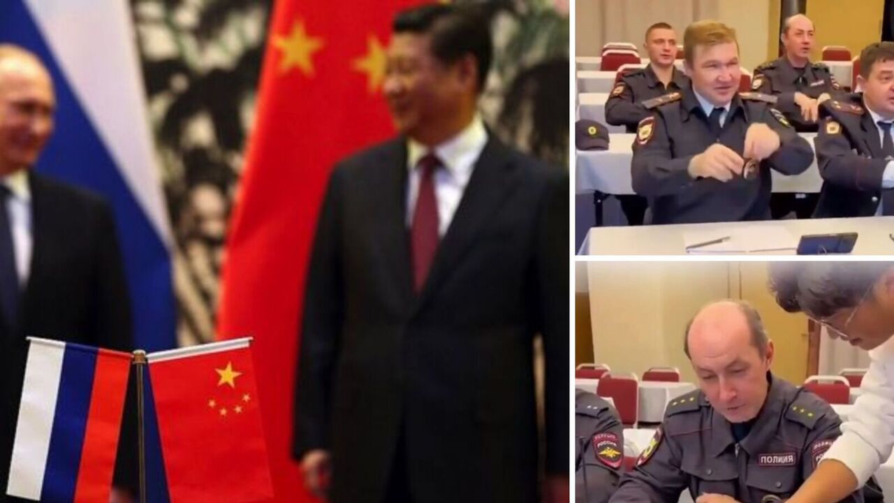 Are they preparing for something? A video of Russian police officers learning to sing in Chinese has been posted online