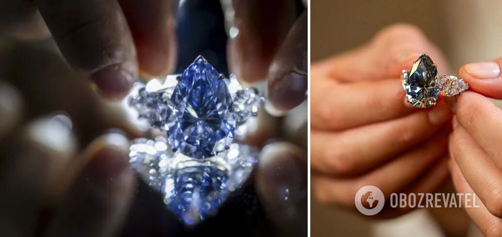 An extremely rare blue diamond sold at auction for tens of millions of dollars