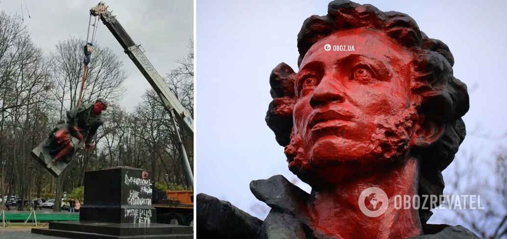 In Kyiv, they dismantled the monument to Pushkin