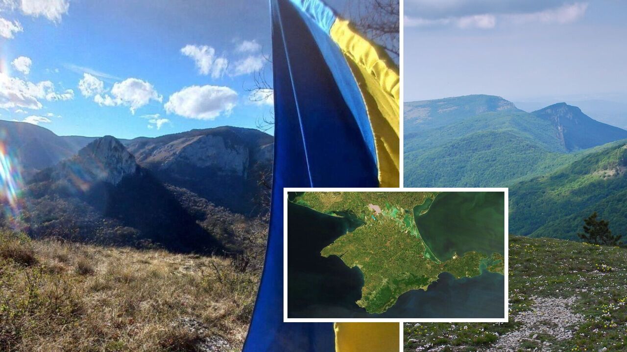 Ukraińska flaga wywieszona na okupowanym Krymie