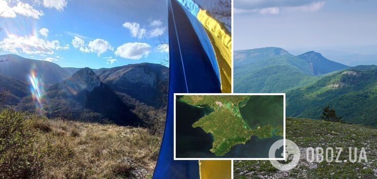 Ukraińska flaga wywieszona na okupowanym Krymie