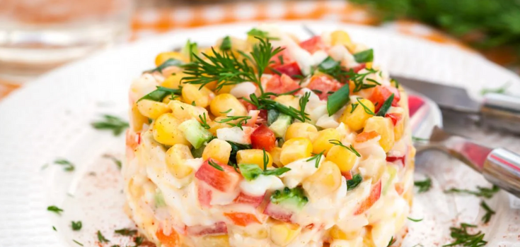 Crab salad for the New Year in a new way: what to add for better flavor