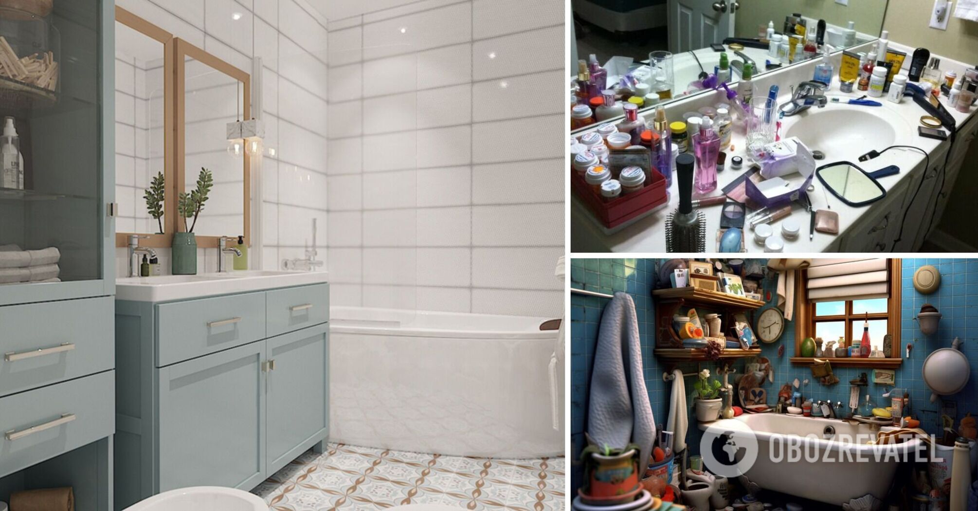 What things create the impression of disorder in the bathroom: immediately hide or discard them