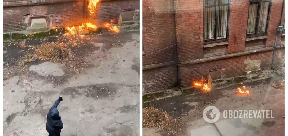 A woman in Russia threw Molotov cocktails at a military enlistment office and filmed the whole thing