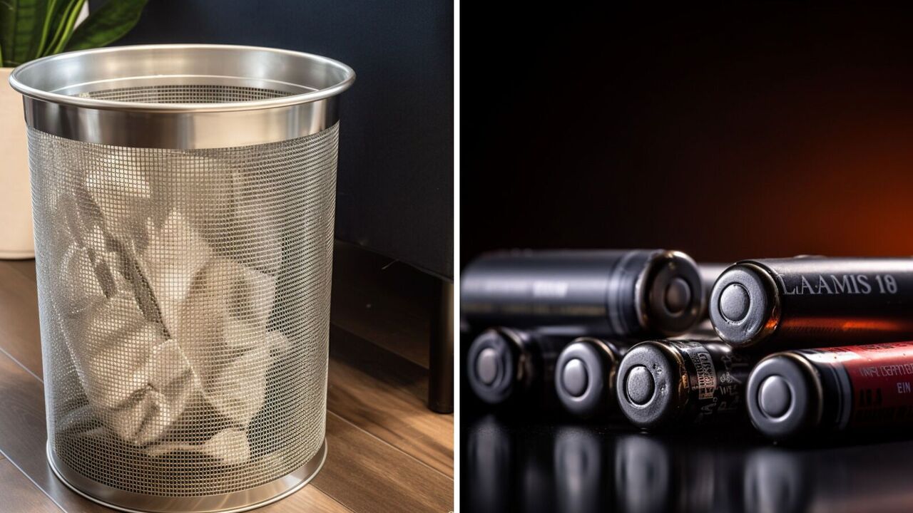 What should not be thrown in the trash bin: items that pose a danger