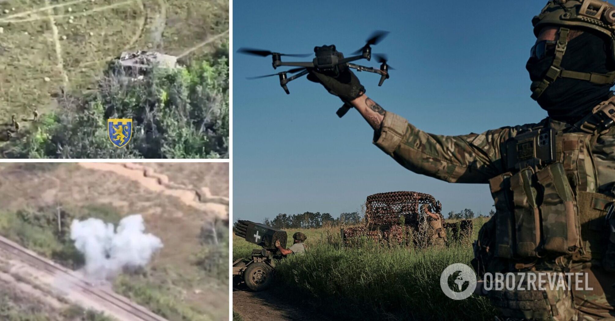 A heated meeting between a Ukrainian kamikaze drone and the occupiers caught on video